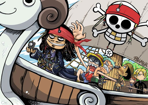 Jack Sparrow and Luffy